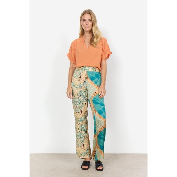 soya concept Pants - NWT SOYA CONCEPT Emly 2B Satin Boho Print Trousers
